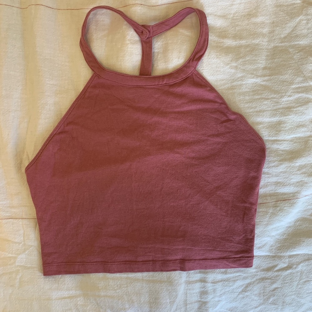 Mauve high necked crop top